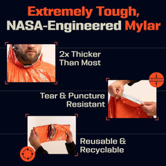 Emergency Rain Poncho Thermal Blanket Poncho Weather Proof Outdoor Survival Camping Gear Survival Gadgets