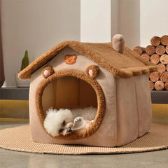 Foldable Pet House Removable Washable Cat House Puppy Cave Sofa Bed