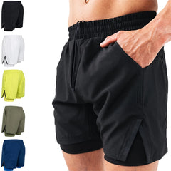 Running Shorts Men Gym Sports Shorts 2 In 1 Quick Dry Workout Training Gym Fitness Jogging Short Pants Summer Men Casual Shorts