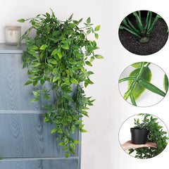 Artificial Ivy Plants Plastic Leaf With Pots Wedding New Year Christmas Decoration For Home Garden DIY Living Room Wall Hanging