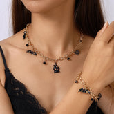 Aihua Fashion Halloween Ghost Bat Spider Necklaces Set for Women Grunge Halloween Pumpkin Bracelet Necklace Jewelry Gifts