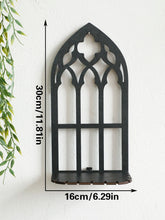 Black Gothic Shelf Wooden Hollow Wall Decoration Wall Hanging Floating Shelves Display Stand Vintage Door Frame Witch Home Decor