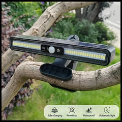 Outdoor Solar Sensor Light - Clip-on & Wall-mounted Dual-purpose, Suitable for Camping, Garage, Courtyard, Commercial Use