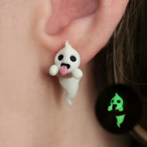 Halloween Noctilucent Ghost Personality Stud Earrings For Women and Men Funny Earrings Festival Jewelry Creative Gifts