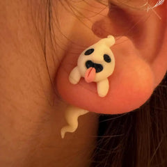 Halloween Noctilucent Ghost Personality Stud Earrings For Women and Men Funny Earrings Festival Jewelry Creative Gifts