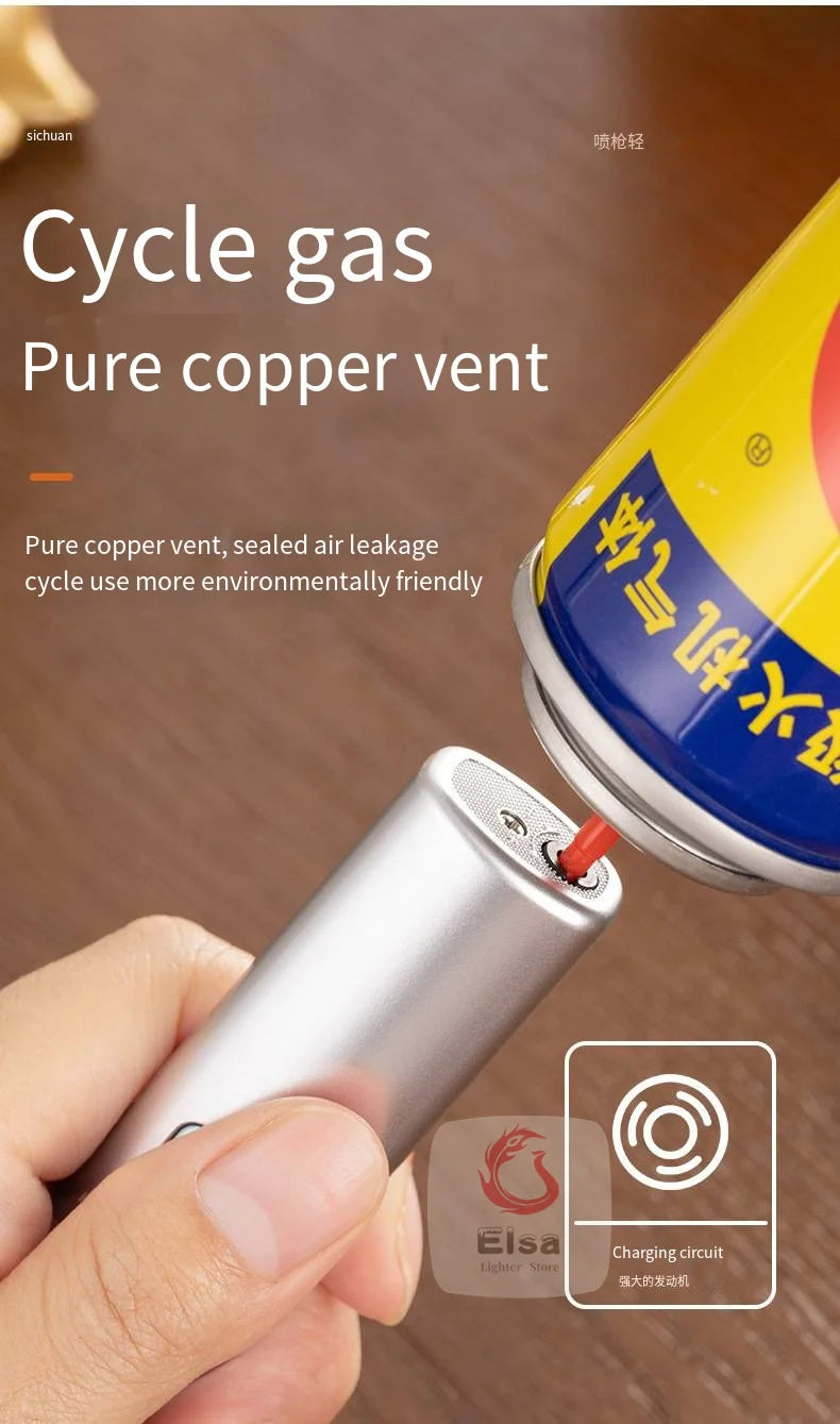 Household Lighter Inflatable Lighter Metal Smoking Gadget Electric Torch Lighter Men's Cigar Lighter Cigarette Accessories Gift