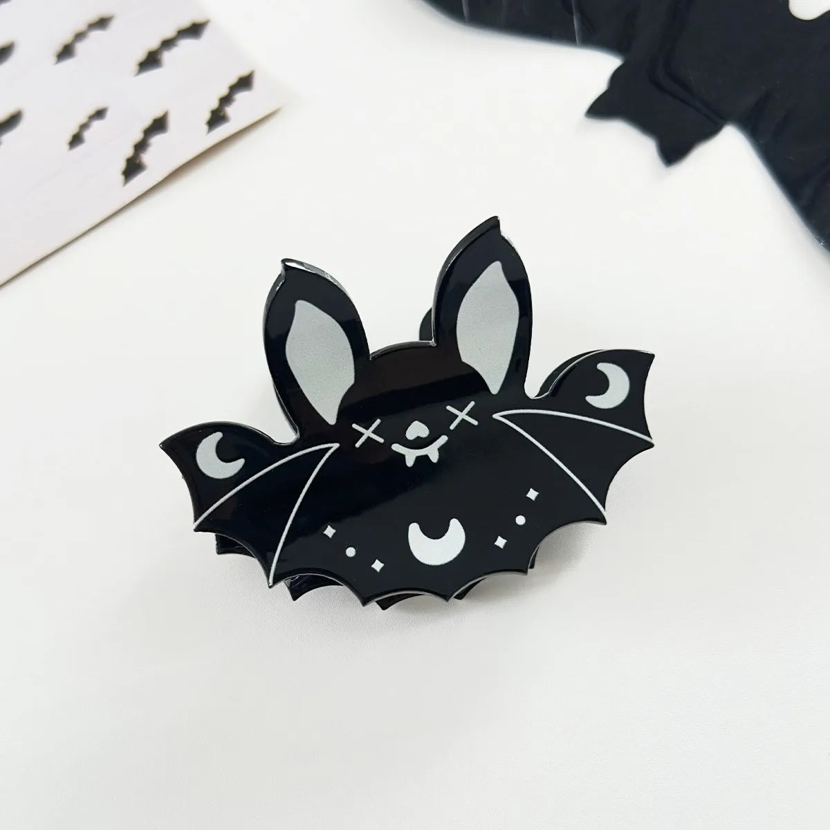 Halloween Cute and Bizarre Pumpkin Bat Pattern Women's Plastic Grabbing Festival Party Role Playing Matching Hair Accessories