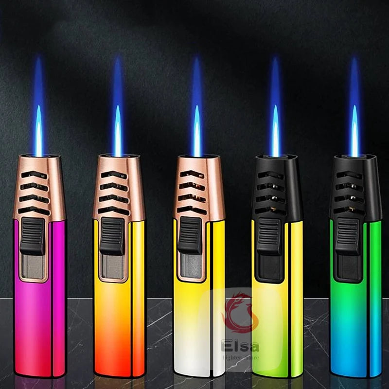Household Lighter Inflatable Lighter Metal Smoking Gadget Electric Torch Lighter Men's Cigar Lighter Cigarette Accessories Gift