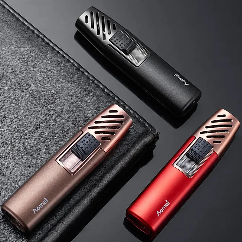 Household Lighter Inflatable Lighter Metal Smoking Gadget Electric Torch Lighter Men's Cigar Lighter Cigarette Accessories Gift