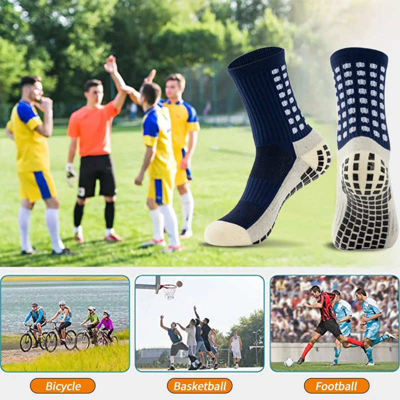 Anti-slip Football Socks Non-slip Soccer Basketball Tennis Outdoor Sport Socks Grip Cycling Riding Men Socks