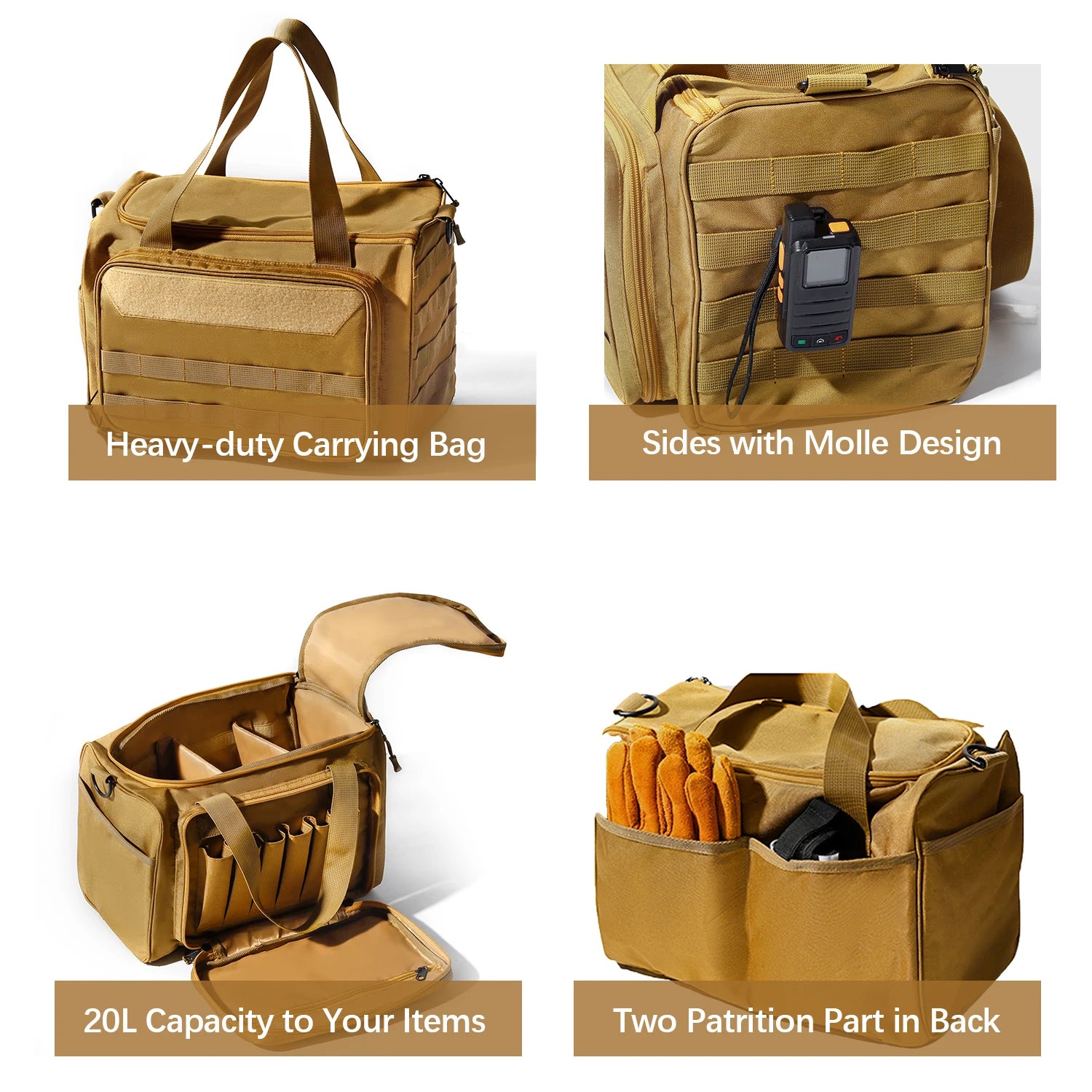Gun Range Bag Outdoor Hunting Training Shooting Tactical Pistol Gun Case Hiking Camping Large Capacity Handbag