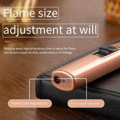 Household Lighter Inflatable Lighter Metal Smoking Gadget Electric Torch Lighter Men's Cigar Lighter Cigarette Accessories Gift