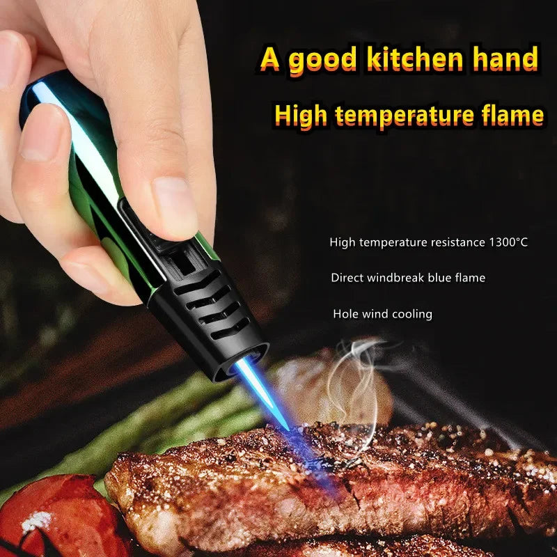 Household Lighter Inflatable Lighter Metal Smoking Gadget Electric Torch Lighter Men's Cigar Lighter Cigarette Accessories Gift