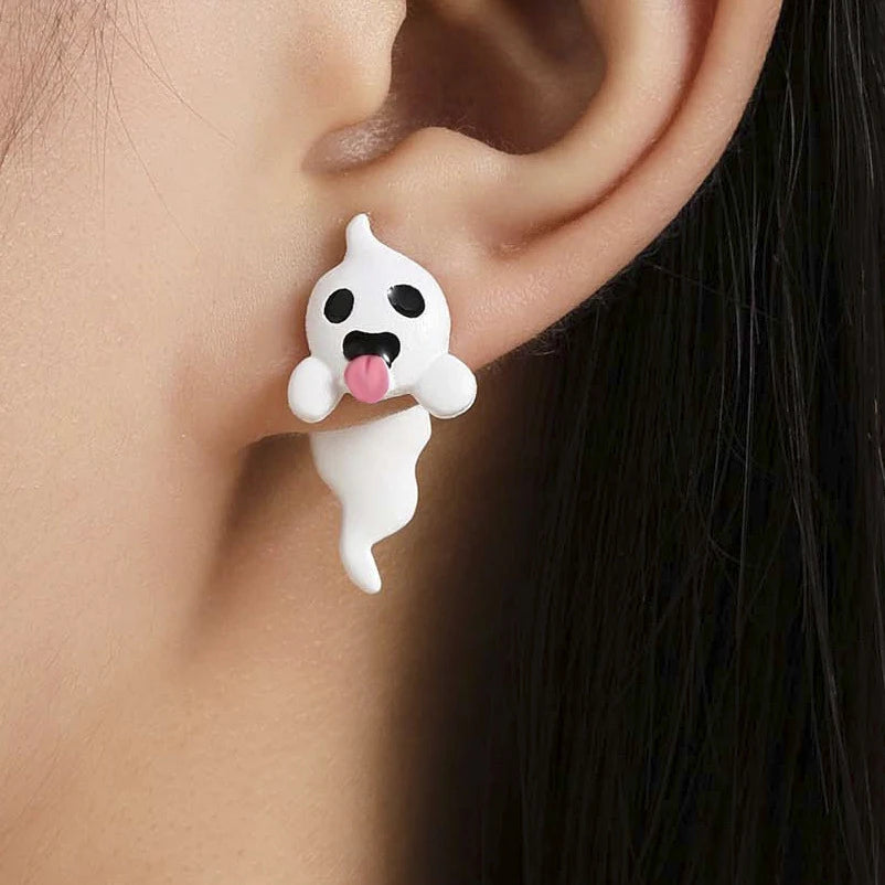 Halloween Noctilucent Ghost Personality Stud Earrings For Women and Men Funny Earrings Festival Jewelry Creative Gifts