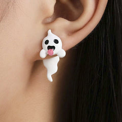 Halloween Noctilucent Ghost Personality Stud Earrings For Women and Men Funny Earrings Festival Jewelry Creative Gifts