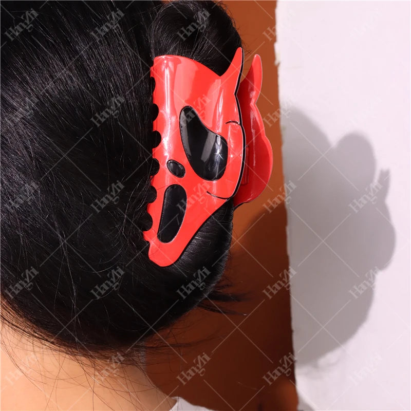 Halloween Hair Accessories Ghost Hair Clip for Women Girls Red Horns Hairpin Skull Claw Y2K Gothic Hair Jewelry 2023 New HangZhi