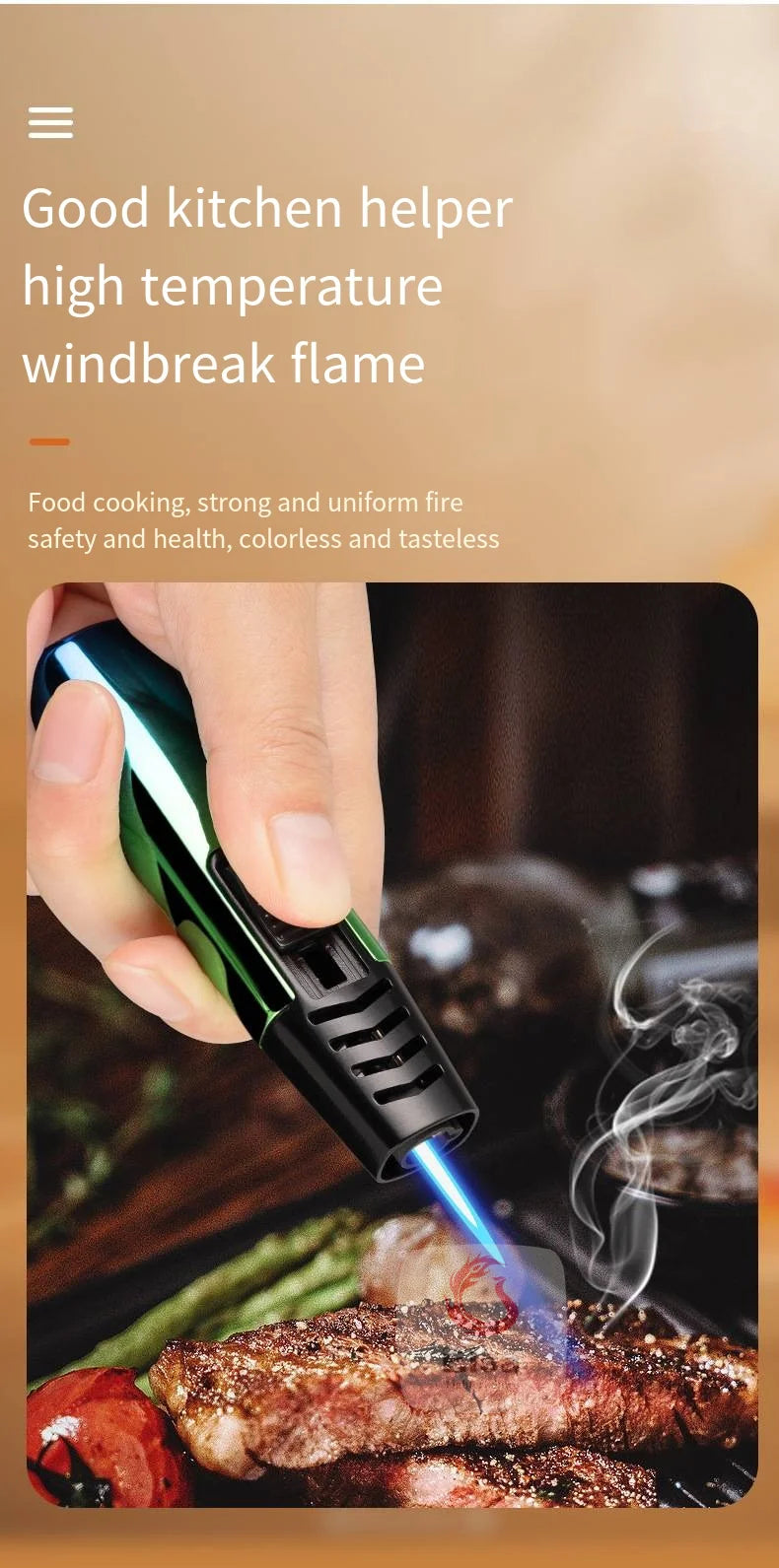 Household Lighter Inflatable Lighter Metal Smoking Gadget Electric Torch Lighter Men's Cigar Lighter Cigarette Accessories Gift