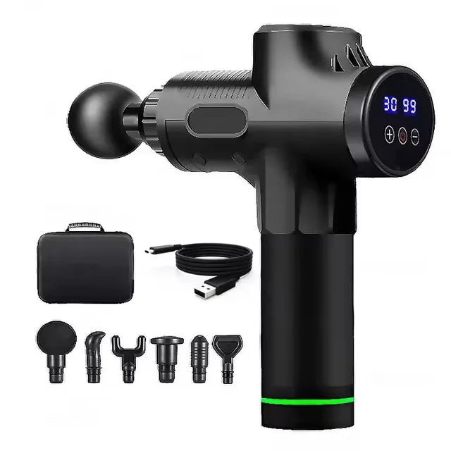 Portable fascia gun, body, neck, and back vibration massager