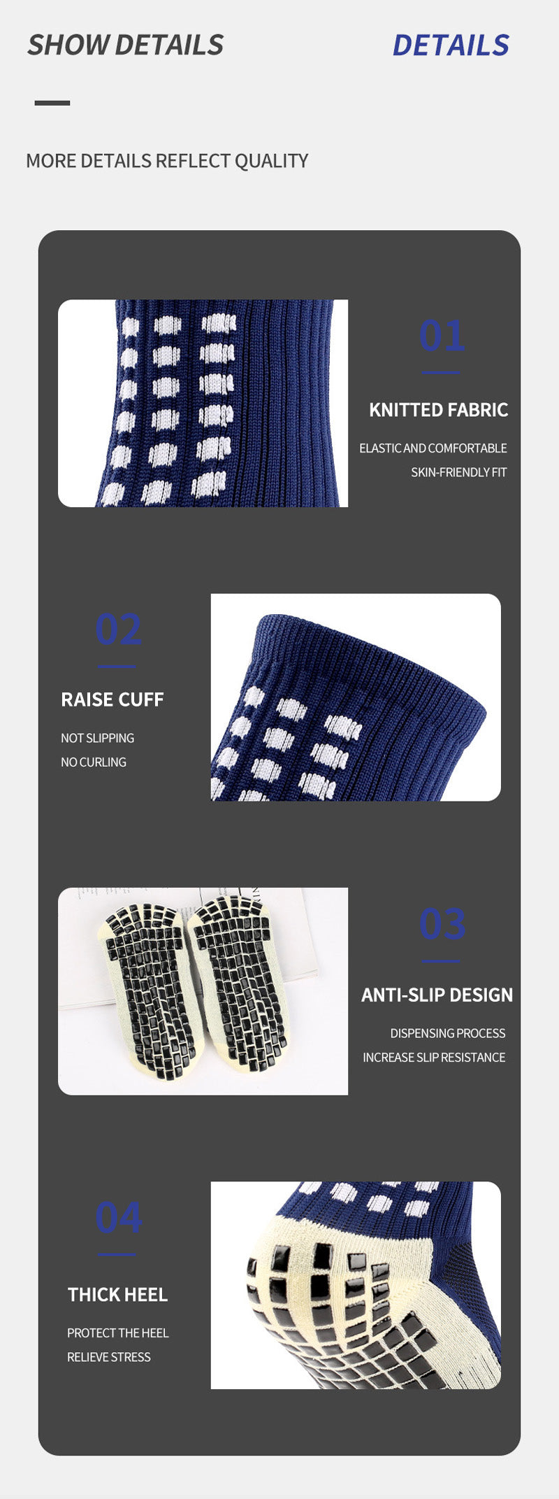 Anti-slip Football Socks Non-slip Soccer Basketball Tennis Outdoor Sport Socks Grip Cycling Riding Men Socks