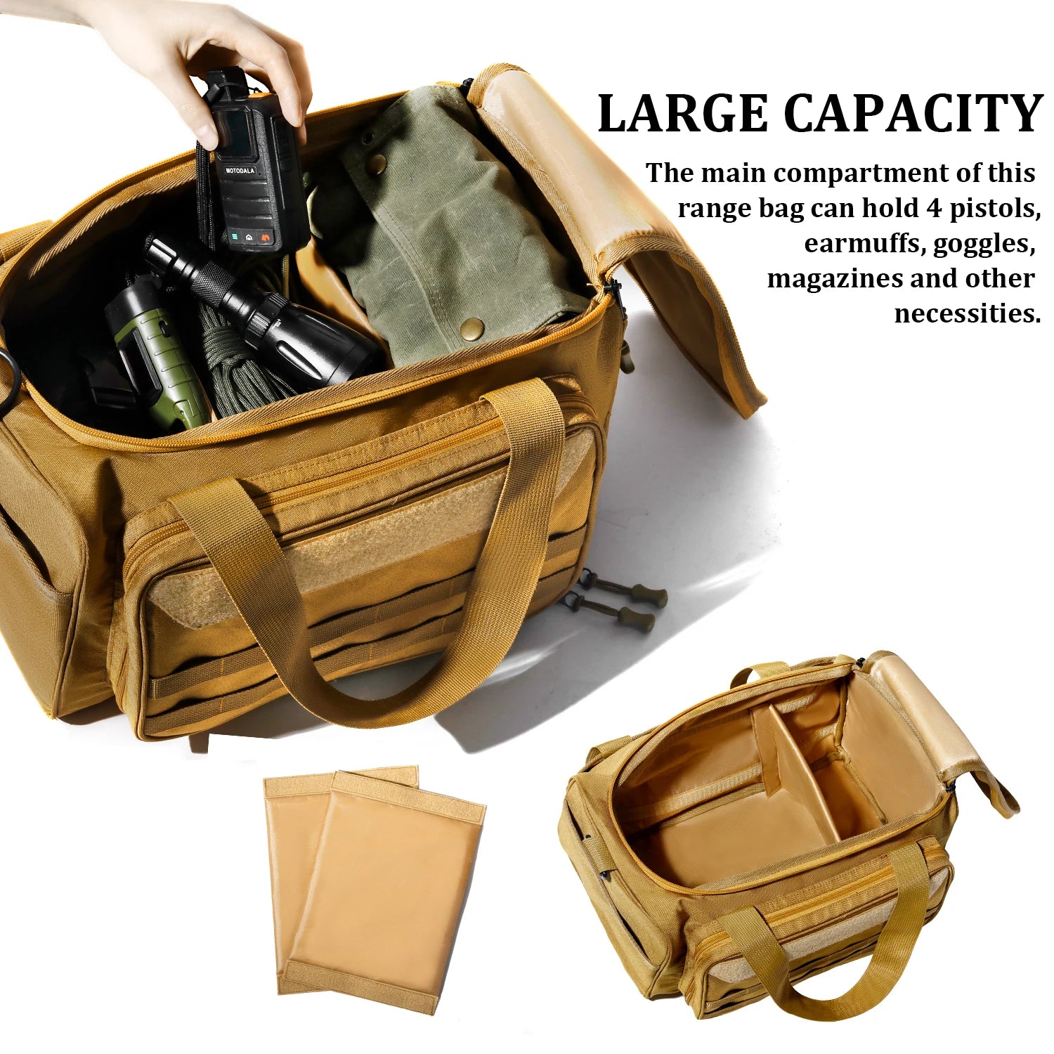 Gun Range Bag Outdoor Hunting Training Shooting Tactical Pistol Gun Case Hiking Camping Large Capacity Handbag