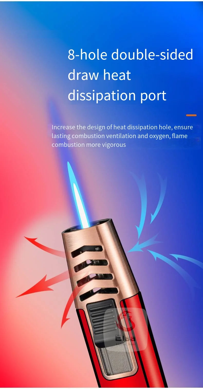 Household Lighter Inflatable Lighter Metal Smoking Gadget Electric Torch Lighter Men's Cigar Lighter Cigarette Accessories Gift