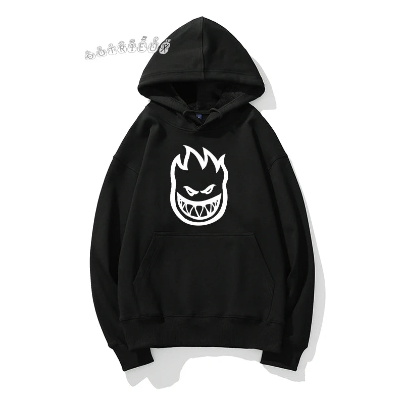 Hoodie Tops Street Wear Flame Printed Hoodie Autumn Winter Comfort Sweatshirt High Quality Fashion Men's Sweatshirt Casual Y2k
