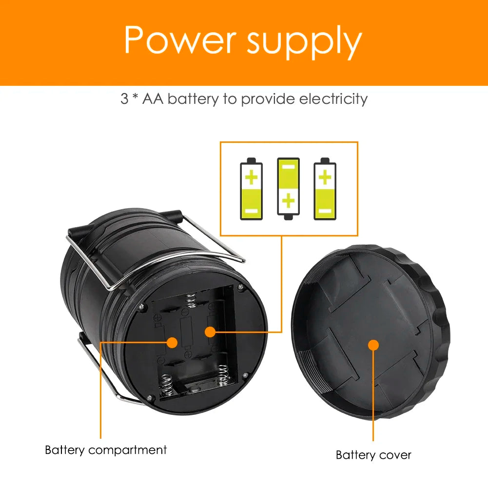 30LED Tent Lamp Waterproof Camping Light Power by 3*AA Battery Emergency Light Portable Lantern Working Lighting Flashlight