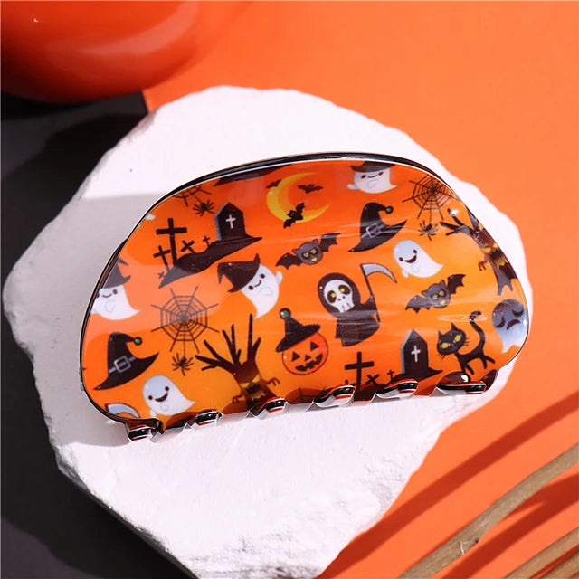 Halloween Hair Accessories Ghost Hair Clip for Women Girls Red Horns Hairpin Skull Claw Y2K Gothic Hair Jewelry 2023 New HangZhi