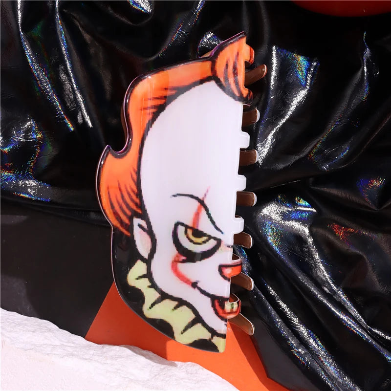 Halloween Hair Accessories Ghost Hair Clip for Women Girls Red Horns Hairpin Skull Claw Y2K Gothic Hair Jewelry 2023 New HangZhi