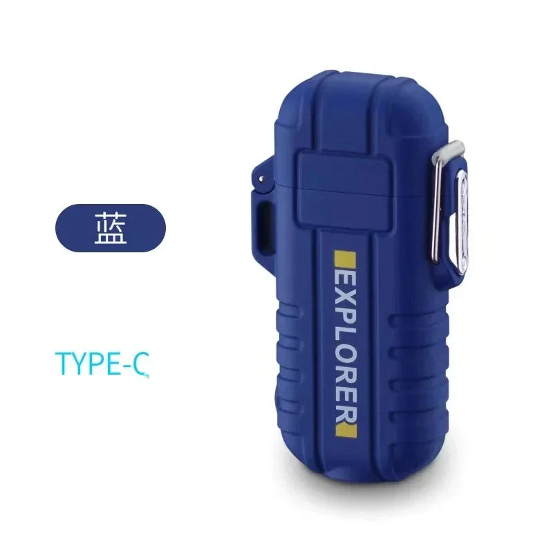 Multifunctional Waterproof Plasma Arc Lighter Outdoor Portable Rechargeable Lighting Lighter Camping Barbecue Special Lighter