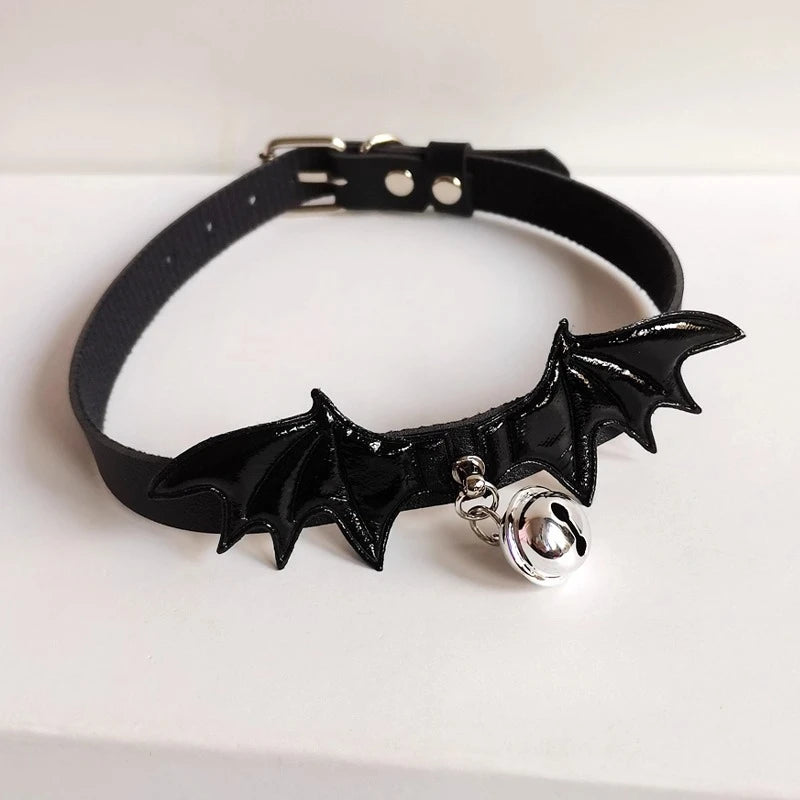 Halloween Little Devil Wings Choker Pumpkin Head Small Bell Collar Costume with Accessories