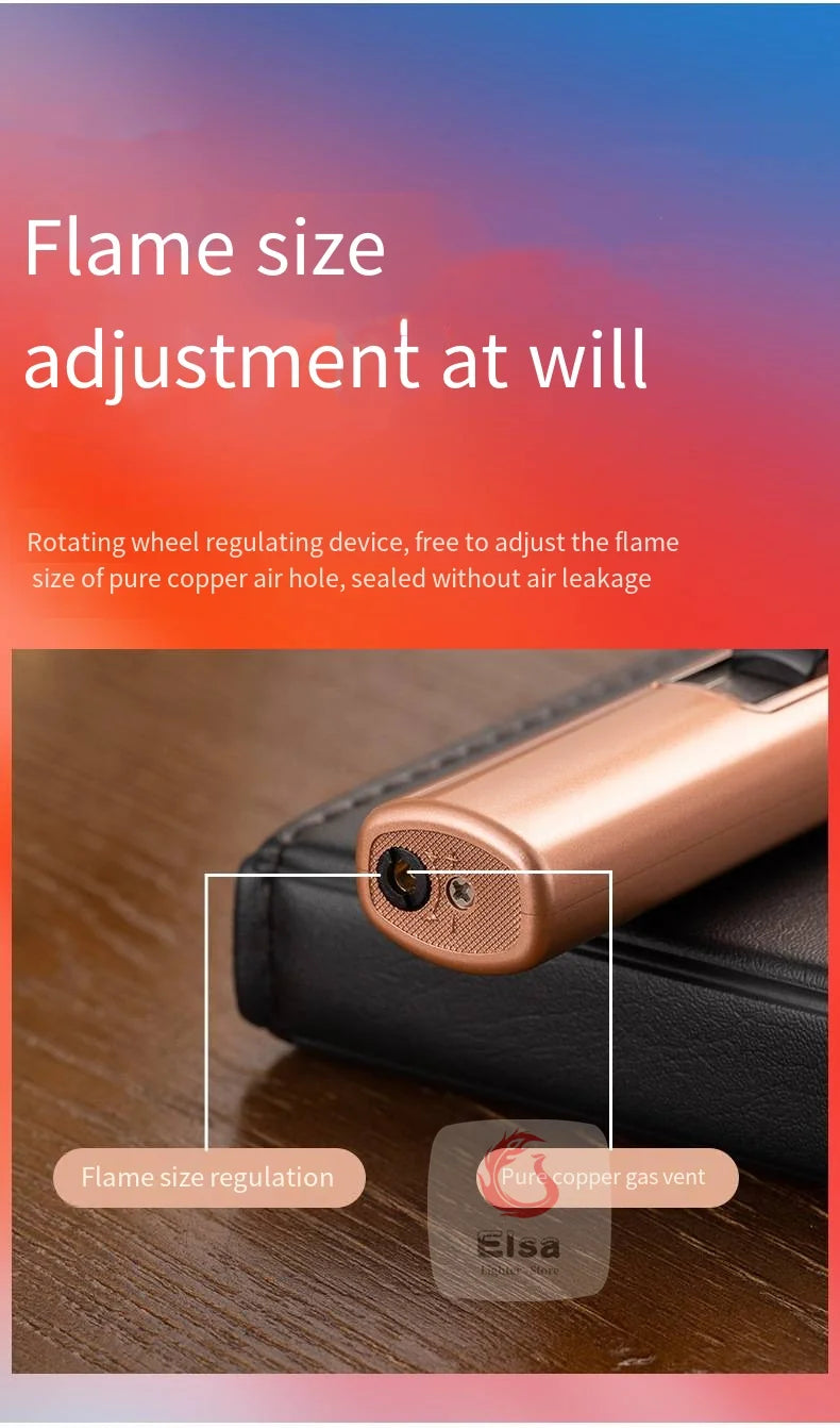 Household Lighter Inflatable Lighter Metal Smoking Gadget Electric Torch Lighter Men's Cigar Lighter Cigarette Accessories Gift