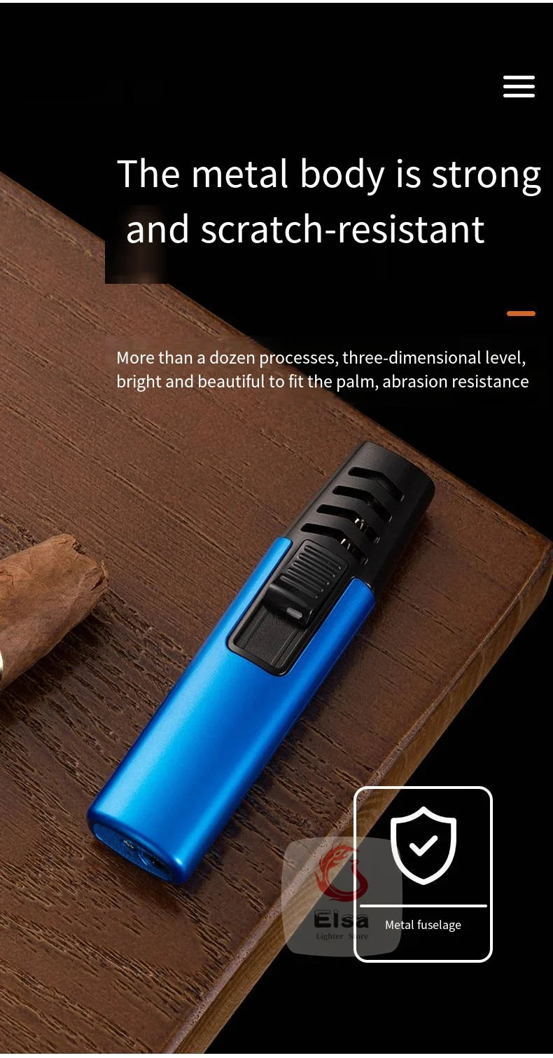 Household Lighter Inflatable Lighter Metal Smoking Gadget Electric Torch Lighter Men's Cigar Lighter Cigarette Accessories Gift