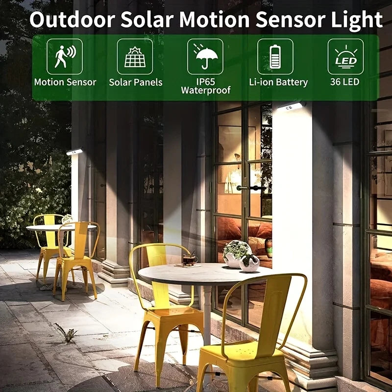 Outdoor Solar Sensor Light - Clip-on & Wall-mounted Dual-purpose, Suitable for Camping, Garage, Courtyard, Commercial Use