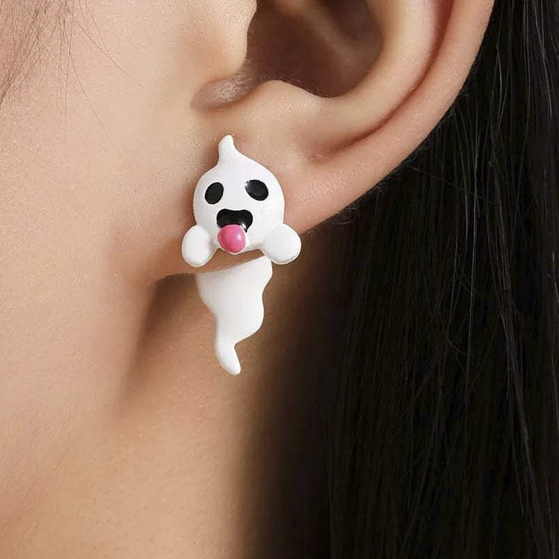 Halloween Noctilucent Ghost Personality Stud Earrings For Women and Men Funny Earrings Festival Jewelry Creative Gifts