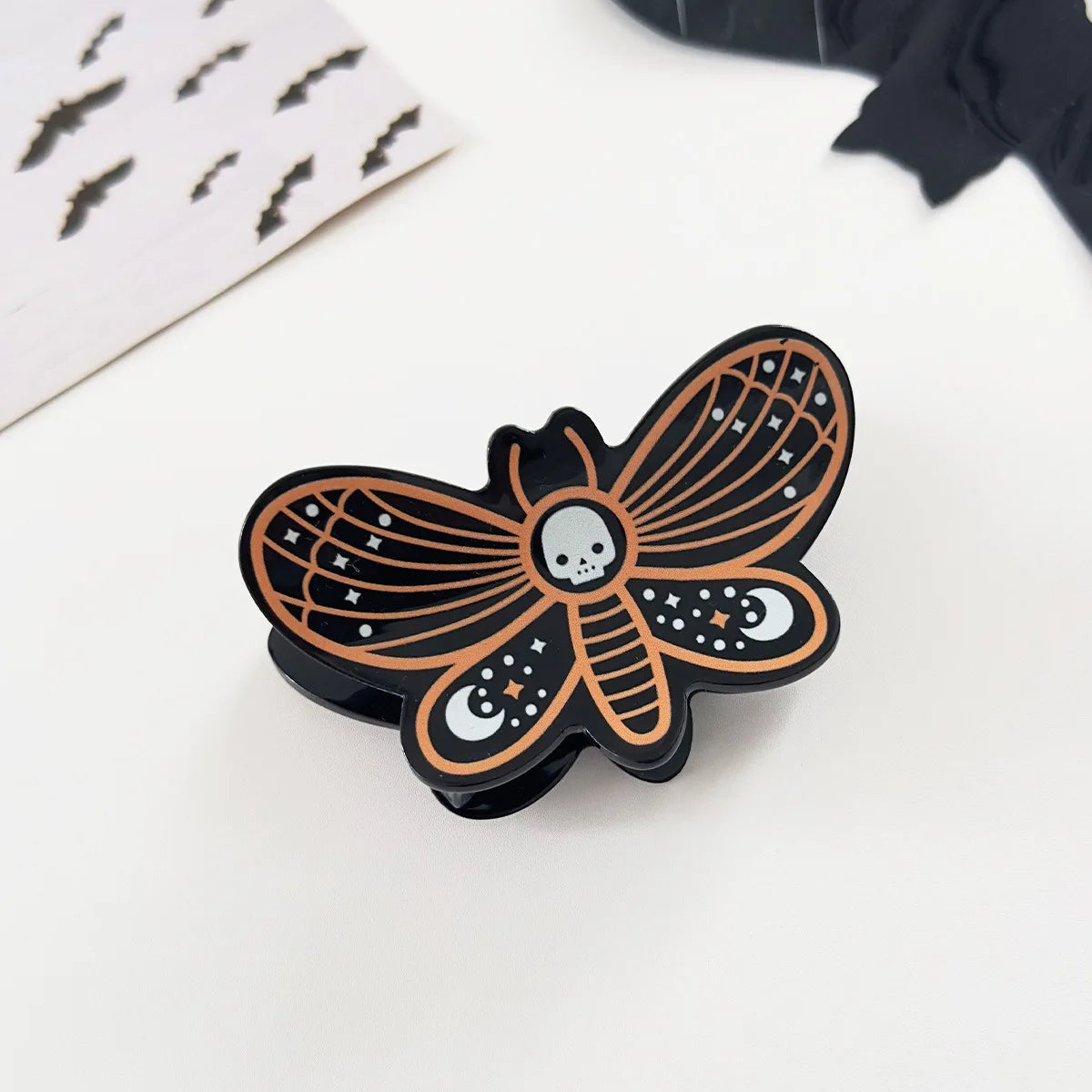 Halloween Cute and Bizarre Pumpkin Bat Pattern Women's Plastic Grabbing Festival Party Role Playing Matching Hair Accessories