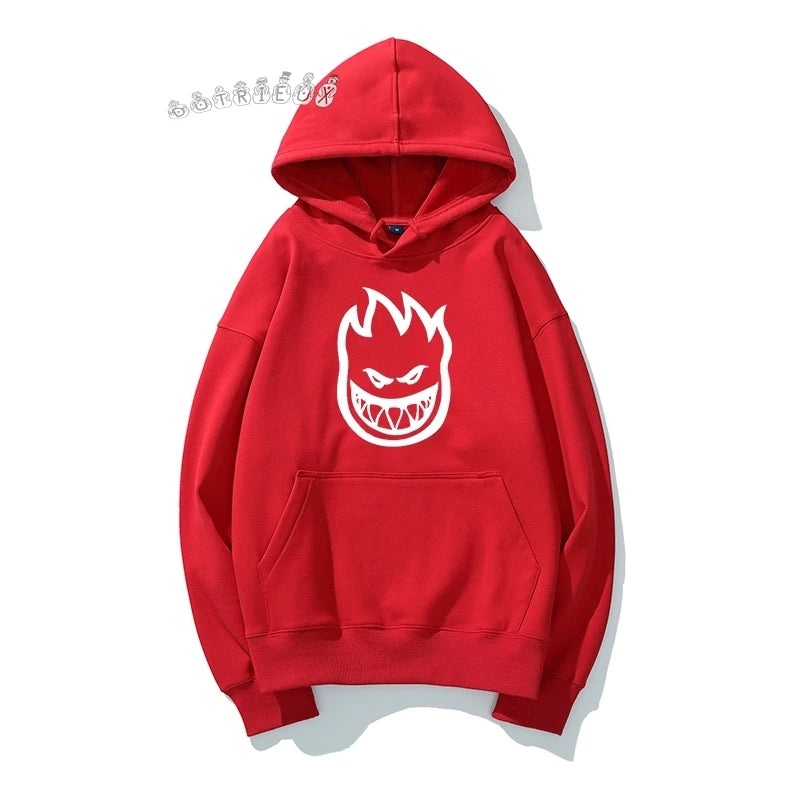 Hoodie Tops Street Wear Flame Printed Hoodie Autumn Winter Comfort Sweatshirt High Quality Fashion Men's Sweatshirt Casual Y2k