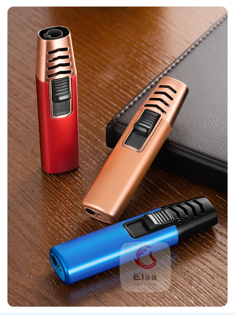 Household Lighter Inflatable Lighter Metal Smoking Gadget Electric Torch Lighter Men's Cigar Lighter Cigarette Accessories Gift