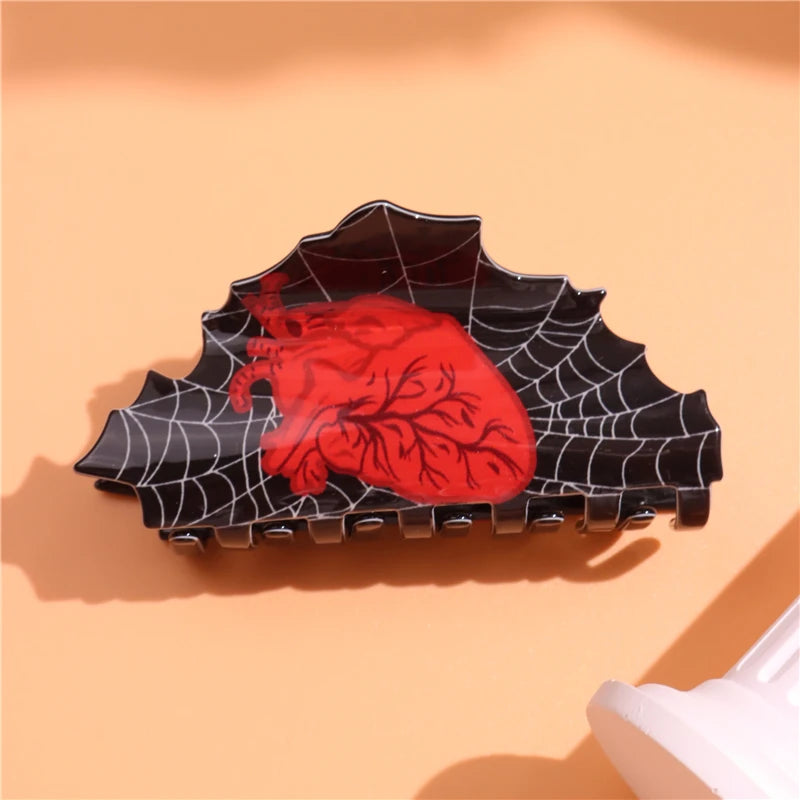 Halloween Hair Accessories Ghost Hair Clip for Women Girls Red Horns Hairpin Skull Claw Y2K Gothic Hair Jewelry 2023 New HangZhi