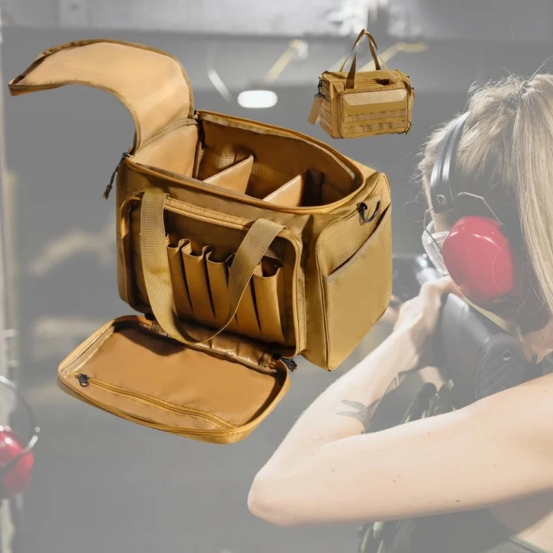 Gun Range Bag Outdoor Hunting Training Shooting Tactical Pistol Gun Case Hiking Camping Large Capacity Handbag