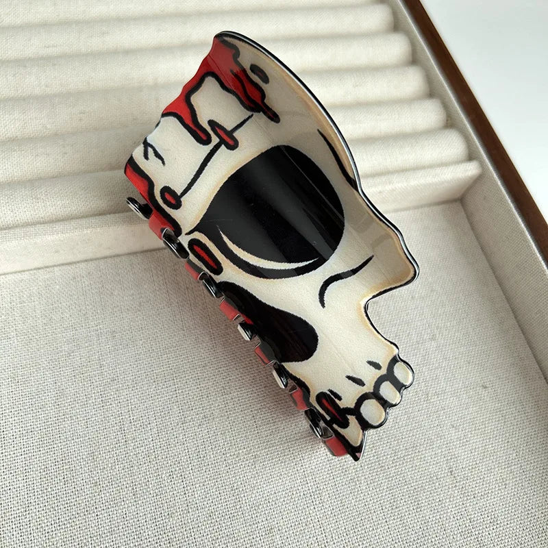 Halloween Hair Accessories Ghost Hair Clip for Women Girls Red Horns Hairpin Skull Claw Y2K Gothic Hair Jewelry 2023 New HangZhi