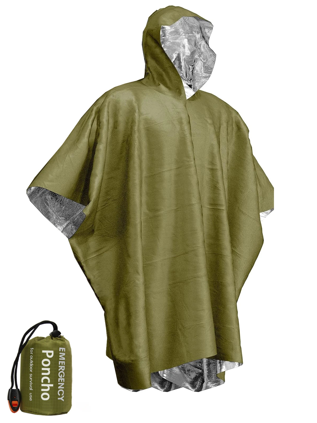 Emergency Rain Poncho Thermal Blanket Poncho Weather Proof Outdoor Survival Camping Gear Survival Gadgets