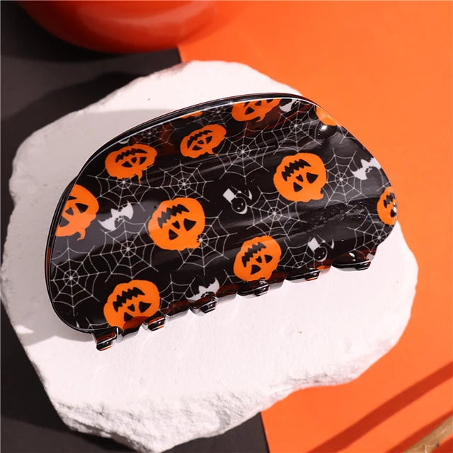 Halloween Hair Accessories Ghost Hair Clip for Women Girls Red Horns Hairpin Skull Claw Y2K Gothic Hair Jewelry 2023 New HangZhi